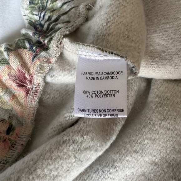 MyStyle Women's Spring Floral Brushed Fleece Casual Pull-On Shorts Gray 1X - Picture 8 of 15